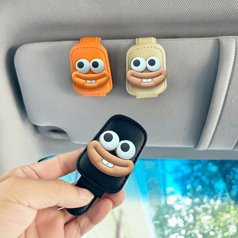 Cartoon Rabbit Sun Visor Glasses Clip Magnetic Holder Purple Bucktooth Mouth - Image 3
