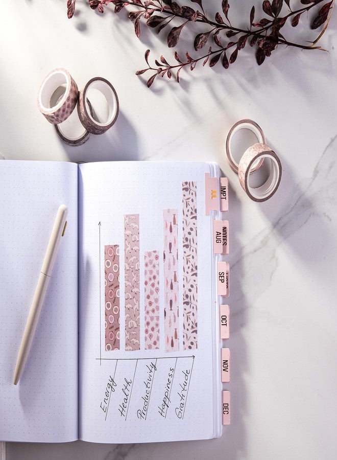 DIVERSEBEE Pastel Washi Tape Set, 5 Rolls Decorative Scrapbook Tape, Cute Craft Tape, Scrapbooking Bullet Journal Supplies, Bible Journaling, Planner Accessories, Gift Wrap Tape (Nature) - Image 2