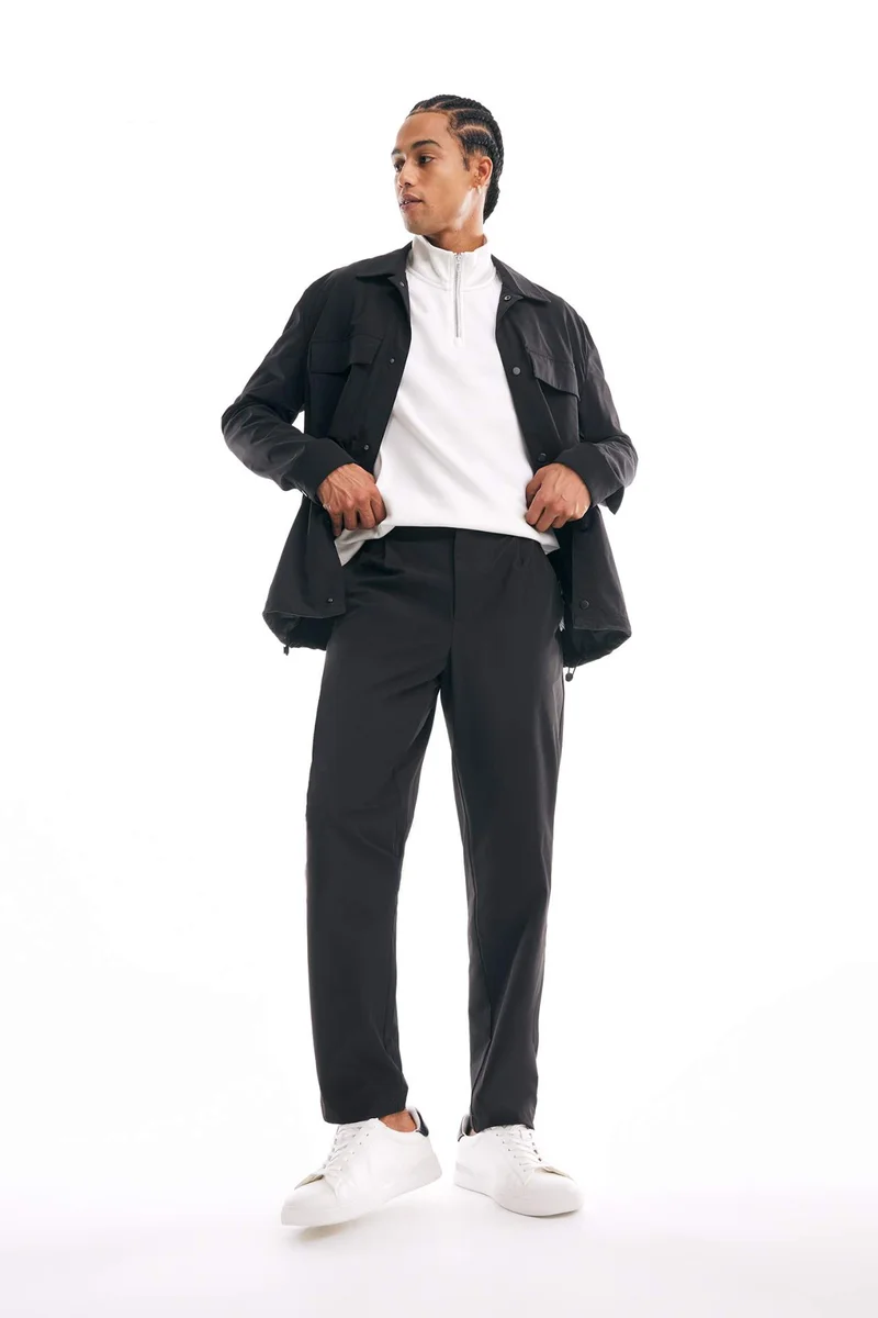 ديفاكتو Regular Fit Polo Collar Shirt Jacket
