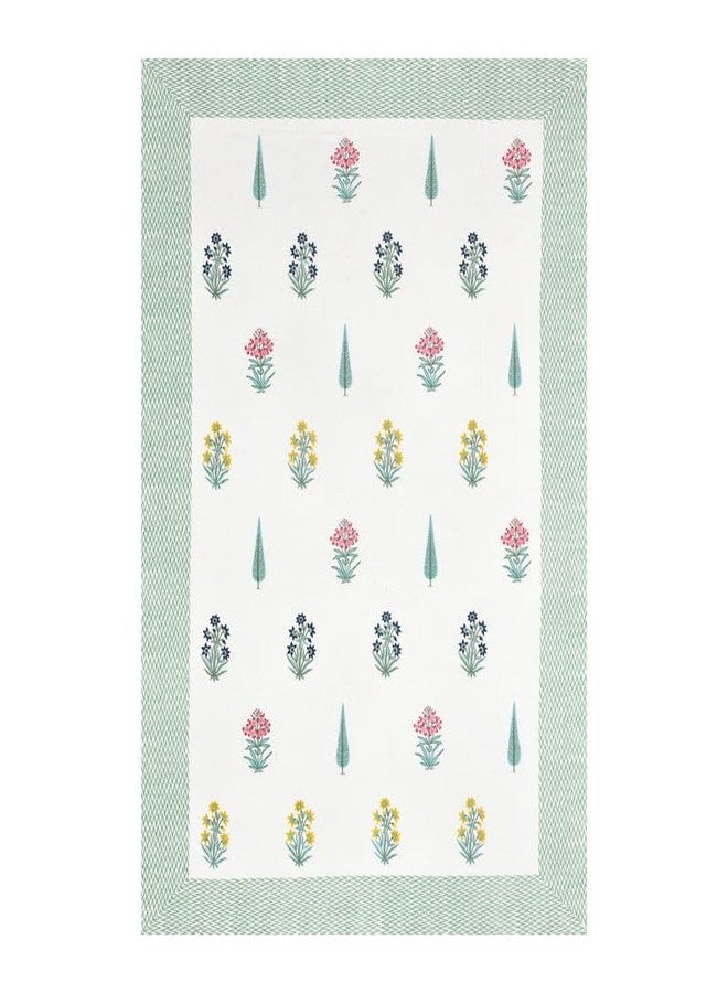 Texstylers Pure Cotton 6 Seater Dining Table Cloth - Rectangular Shape | 60x90 Inches | Washable & Durable Table Cover for Daily Use | Ideal for Home & Dining Decor, Green Chevron - Image 4