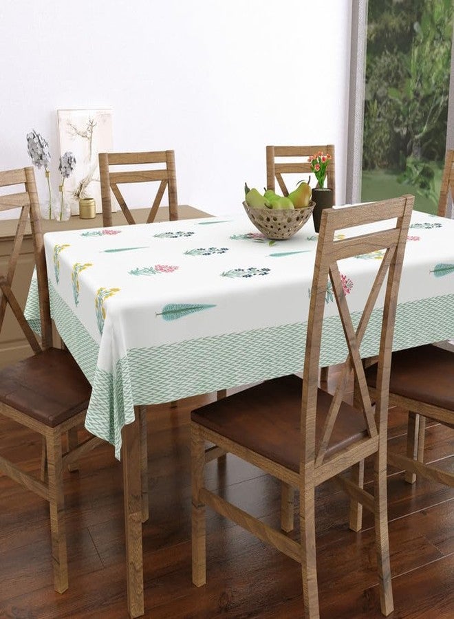 Texstylers Pure Cotton 6 Seater Dining Table Cloth - Rectangular Shape | 60x90 Inches | Washable & Durable Table Cover for Daily Use | Ideal for Home & Dining Decor, Green Chevron - Image 3