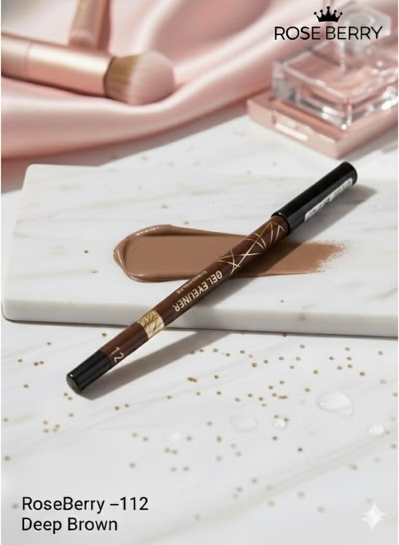 روز بيري قلم آيلاينر جِل (Gel Eye Liner) - رقم 112 -بني داكن مقاوم للماء ويدوم طويلاً - تركيبة جِل لتحديد العيون والكحل - بديل الكحل الأسود - Image 1