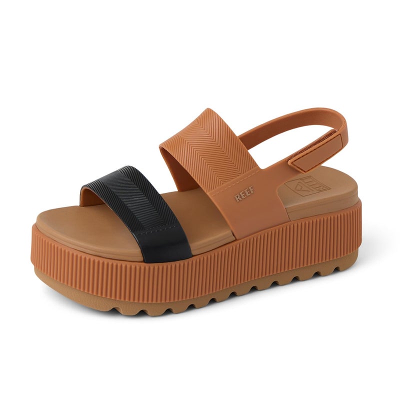 REEF Women's Water Vista Higher Platform Sandal, Water Friendly, Adjustable Strap, Black/Tan Duo, 9 - Image 1