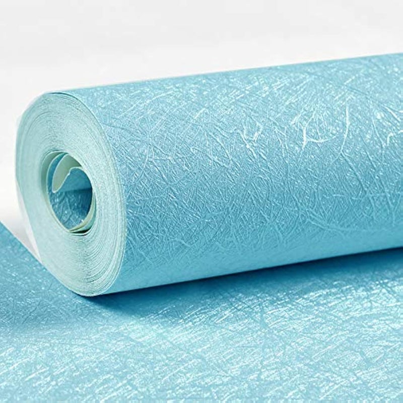 MelunMer Blue Peel and Stick Wallpaper 118In L 15.7In W Self Adhesive Removable Wallpaper for Bathroom/Bedroom Modern Contact Paper Silk Textured Blue Contact Paper for Cabinets Shelf Waterproof