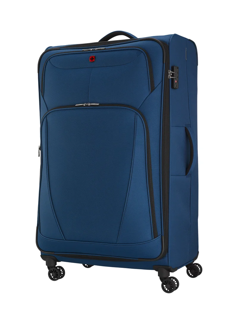 Wenger Beaumont Lite Large Softside Expandable 90cm Check-In Luggage Trolley Blue - 612386