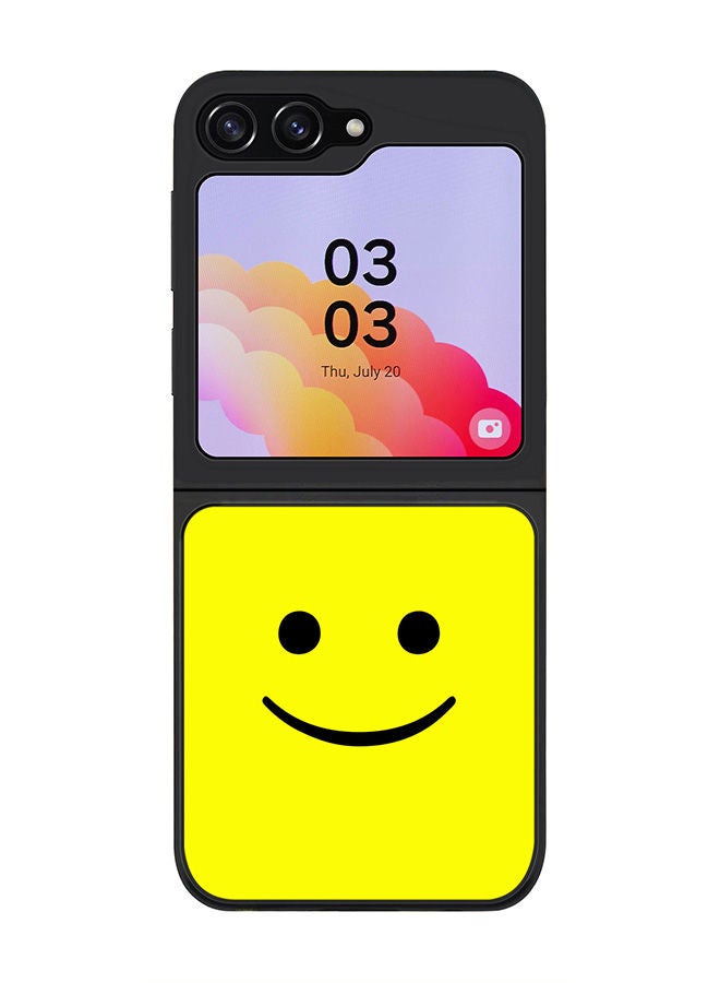 Stylizedd Rugged Black edge case for Samsung Galaxy Z Flip5, Slim fit Soft Case Flexible Rubber Edges Anti Drop TPU Gel Thin Cover -  Blimey Smiley - Image 1