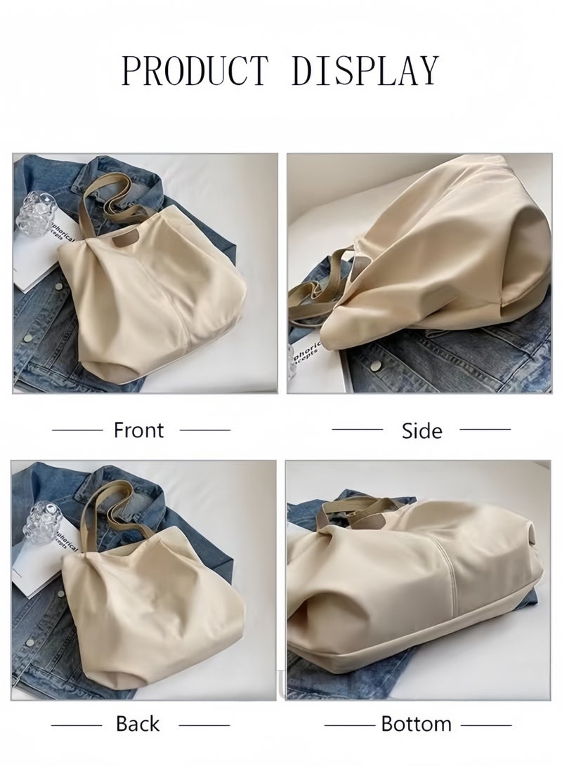 Women's Shoulder Tote Bag Canvas Handbag For Women Large Capacity Bucket Bag Fashionable Travel Messenger Shoulder Bag For Ladies Girls College Students - Image 5