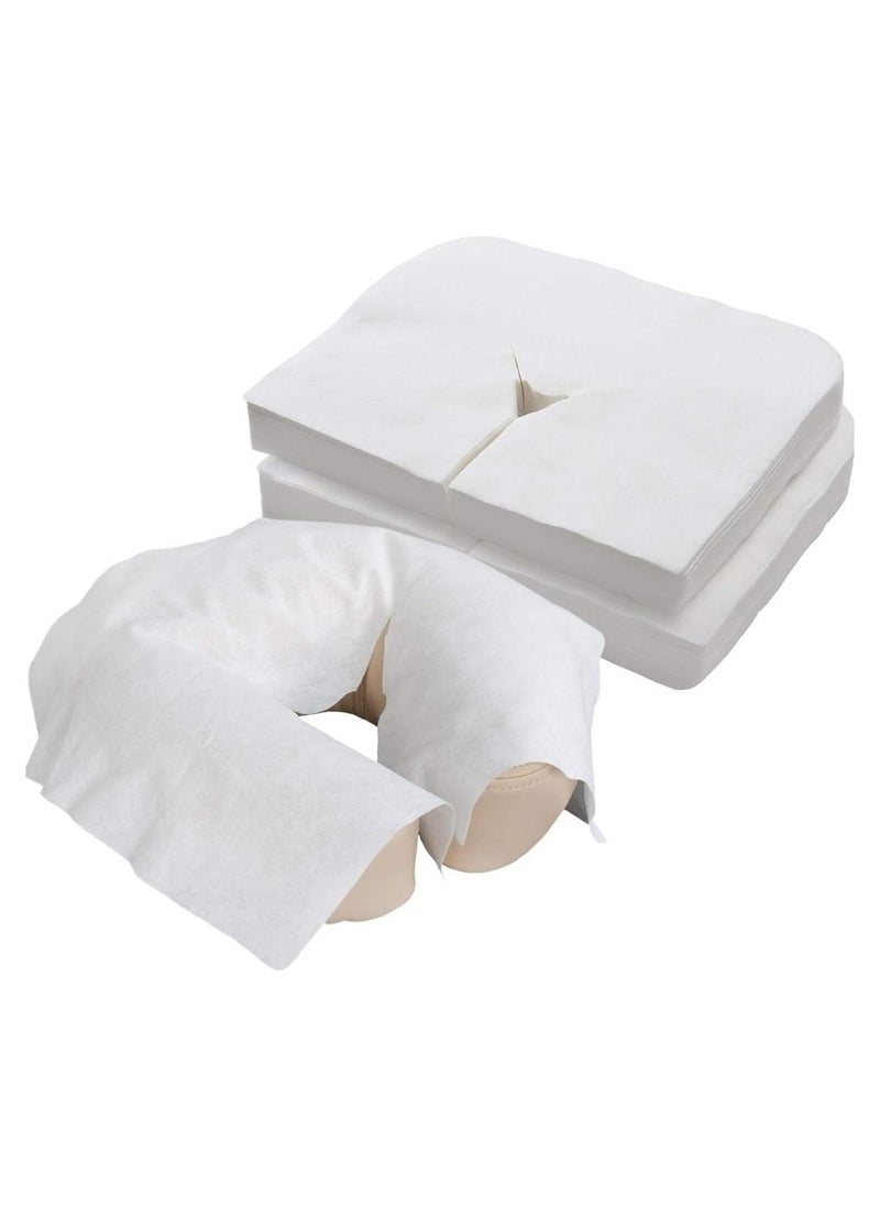 Ru syanl 100 Pieces of Disposable Face Cradle Covers Medical-Grade Ultra Soft Non-Sticking Massage Face Covers Headrest Covers for Massage Tables and Massage Chairs  - Image 1
