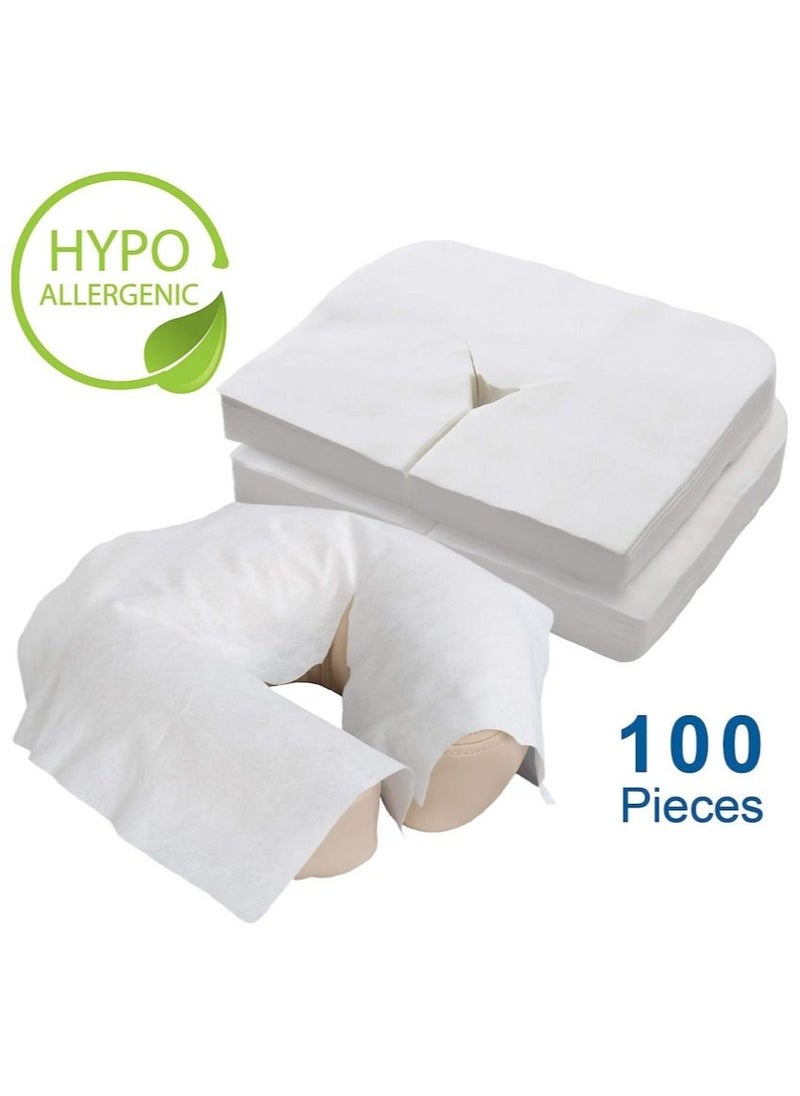 Ru syanl 100 Pieces of Disposable Face Cradle Covers Medical-Grade Ultra Soft Non-Sticking Massage Face Covers Headrest Covers for Massage Tables and Massage Chairs  - Image 3