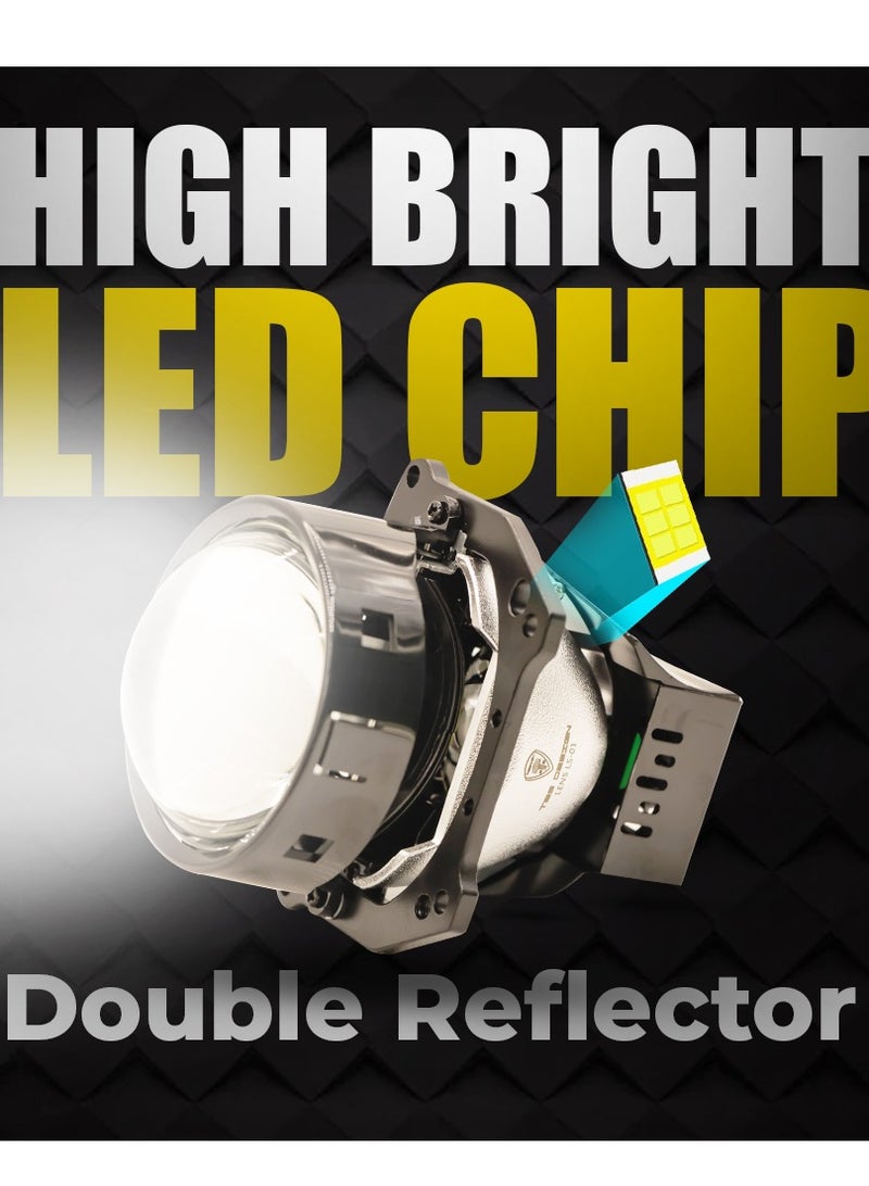 توبيز عدسة توبي الجديدة LS-01 فائقة السطوع ومنخفضة الطاقة وشعاع عالي وشعاع منخفض (52 وات، 47 وات) لمبة LED مع درجة حرارة لون 6500 ك وقطر 3 بوصة - Image 3