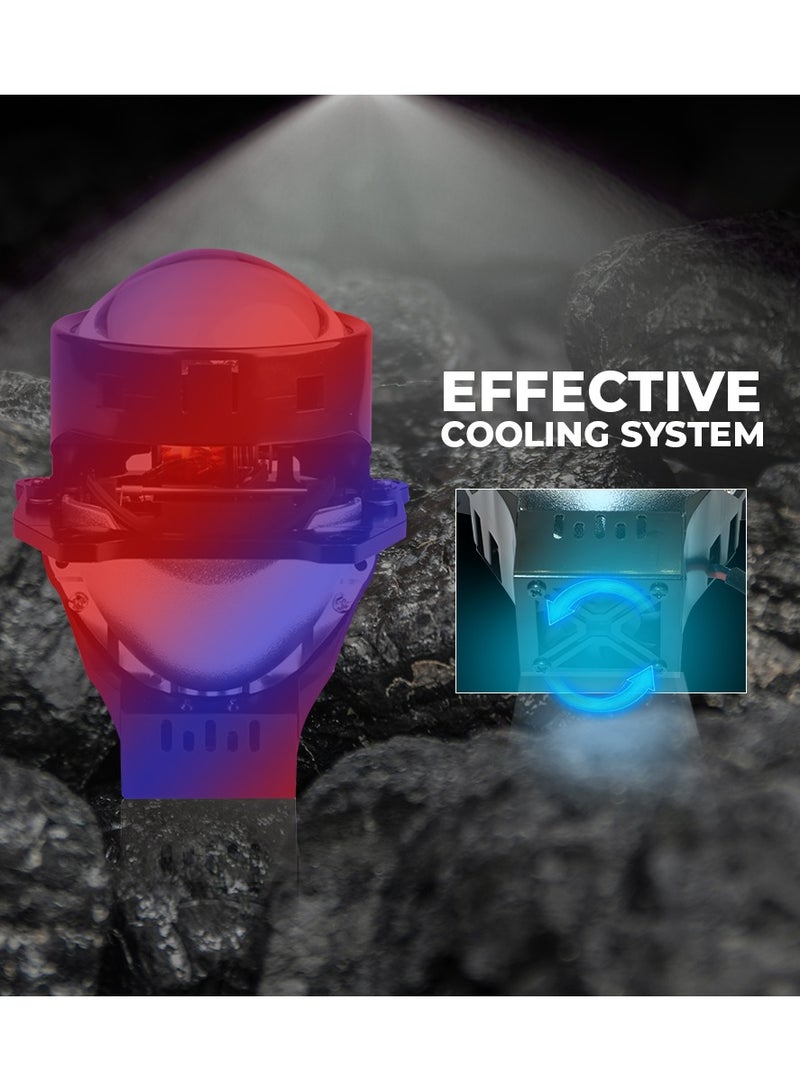 توبيز عدسة توبي الجديدة LS-01 فائقة السطوع ومنخفضة الطاقة وشعاع عالي وشعاع منخفض (52 وات، 47 وات) لمبة LED مع درجة حرارة لون 6500 ك وقطر 3 بوصة - Image 5