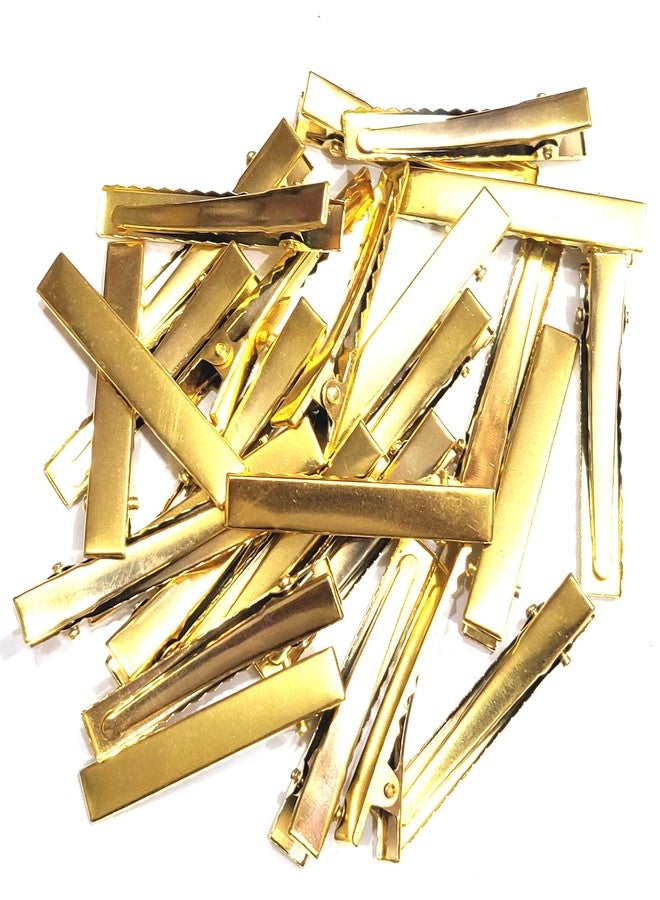 Excellentcrafts Hair Clips for Hair Bows - 25PCS Alligator Metal Clips 4.5cm (1.77”) Gator Hairdresser Clips for Bow Making, Large Plain DIY Hair Clip Supplies for Crafts - Image 1