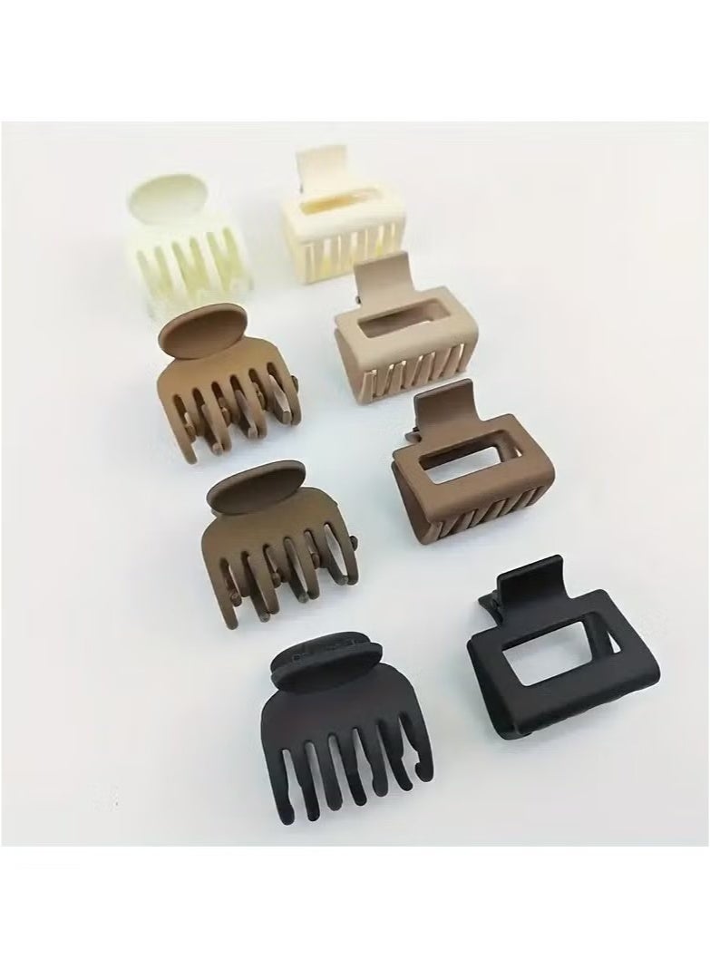 8 قطع مشابك شعر بمخالب متوسطة الحجم للنساء، مشابك شعر مستطيلة غير لامعة أو مزدوجة الصف للشعر الرقيق/المتوسط ​​النعومة، مشابك فك غير قابلة للانزلاق - Image 3