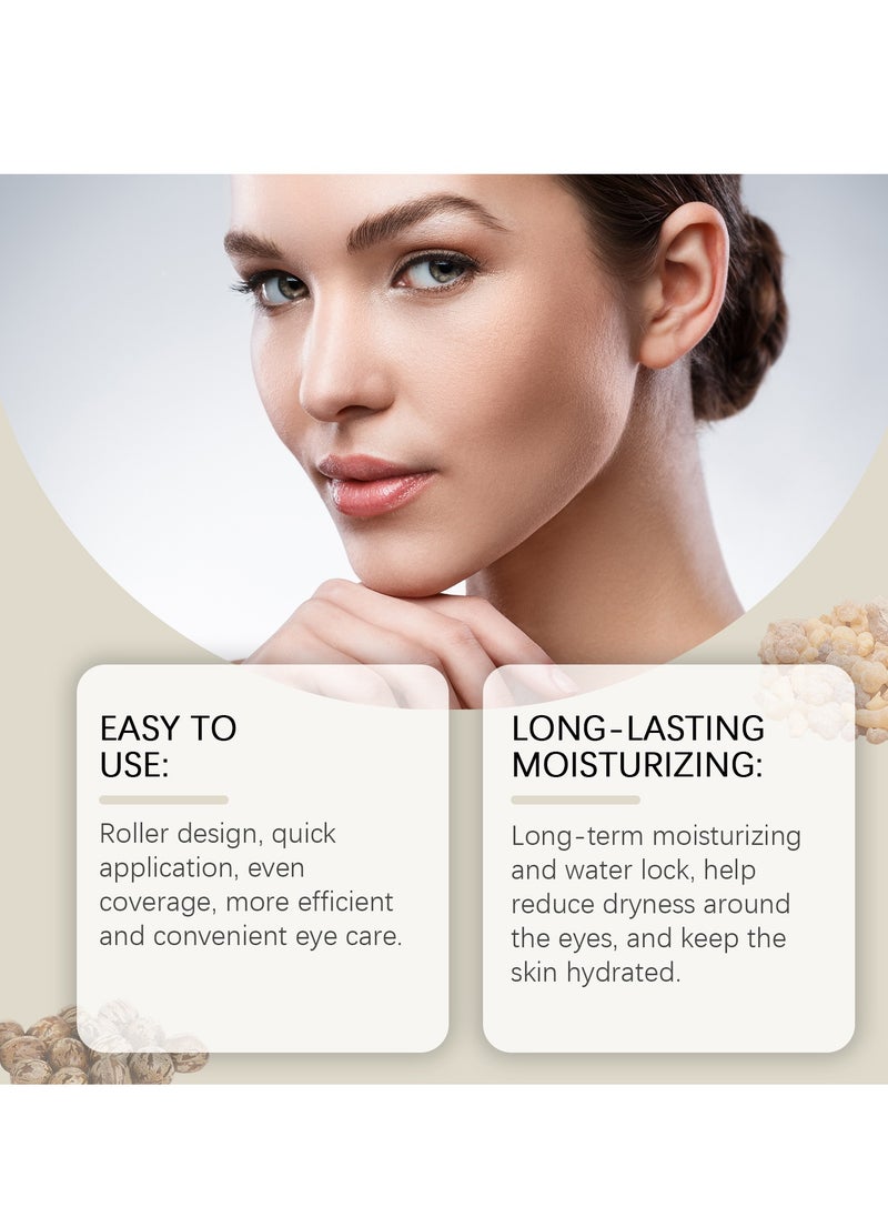 OUHOE - Time Eraser Castor Oil Eye Roller (10ml), 360° Castor Oil & Frankincense Rollerball for Dark Circles, Wrinkles, and Puffiness – Under Eye Treatment for Smoother, Brighter Skin - Image 1