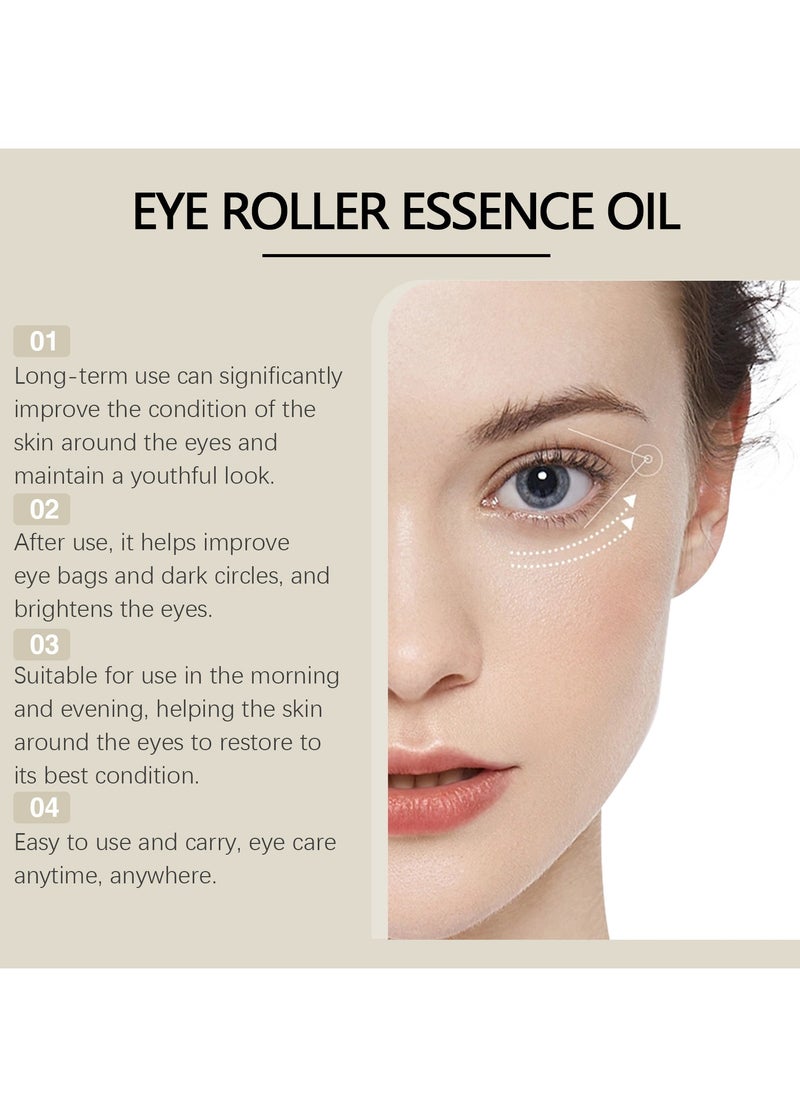 OUHOE - Time Eraser Castor Oil Eye Roller (10ml), 360° Castor Oil & Frankincense Rollerball for Dark Circles, Wrinkles, and Puffiness – Under Eye Treatment for Smoother, Brighter Skin - Image 1