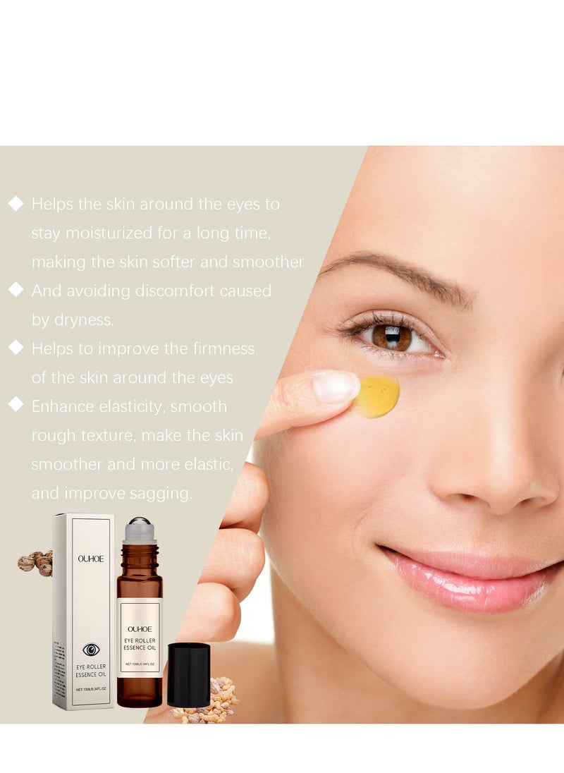 OUHOE - Time Eraser Castor Oil Eye Roller (10ml), 360° Castor Oil & Frankincense Rollerball for Dark Circles, Wrinkles, and Puffiness – Under Eye Treatment for Smoother, Brighter Skin - Image 1