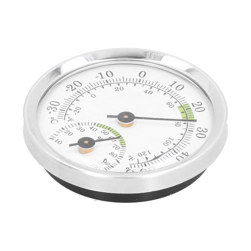 High-precision dial thermometer and hygrometer for indoor use, no batteries required.（Silver, green） - Image 5