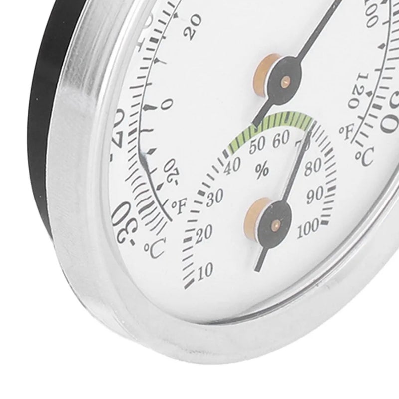 High-precision dial thermometer and hygrometer for indoor use, no batteries required.（Silver, green） - Image 4