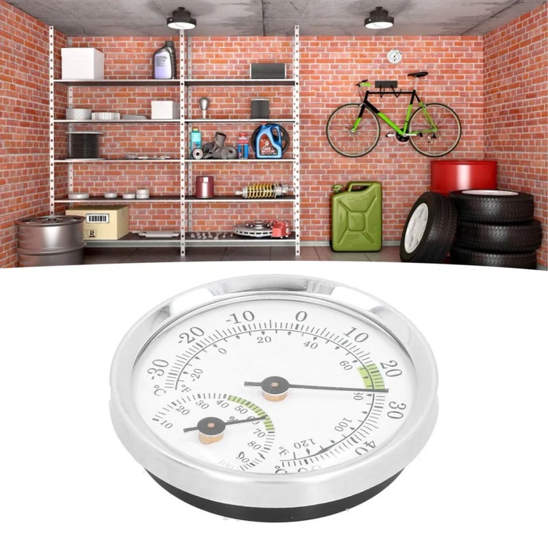 High-precision dial thermometer and hygrometer for indoor use, no batteries required.（Silver, green） - Image 3