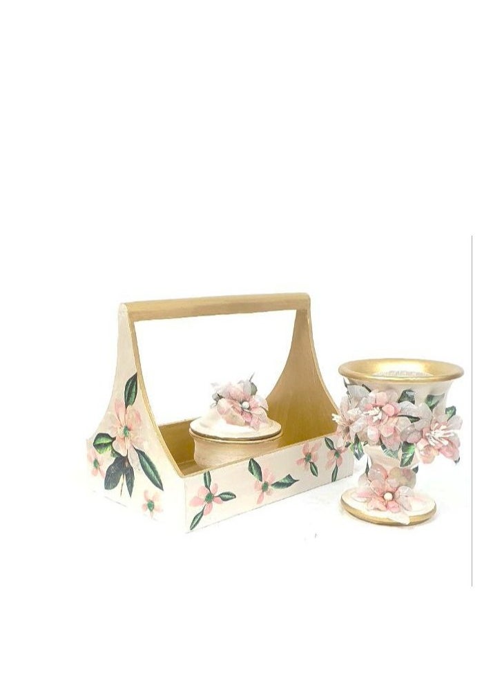 ALJAWAHER - set of tray , mabkher & bowel - Image 1