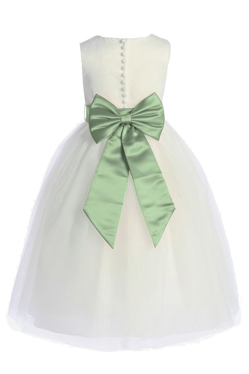 Pink Princess sage green sash belt flower girl sashes for dresses big satin bow for dress detachable attachment attachable baby shower back belts cintas para vestidos elegantes ribbon bows toddler 2t 4t 6t 3t 5t - Image 1