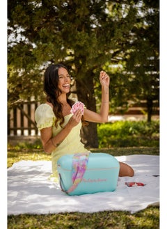 Polarbox 20L Classic Cooler Box with Leather Strap, Rigid Thermal Insulated Ice for Beach, Picnic Party Convertible Lid Polypropylene Insulation Nude/Olive PB-9250,Cyan - Baby Rose  - Image 5