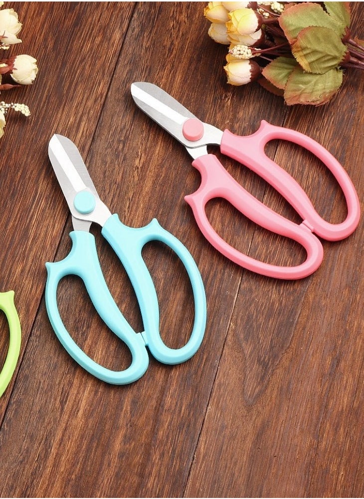 WAOKN Multifunctional Floral Scissors Garden Pruning Shears Flower Cutting Scissors with Comfortable Handles Garden Clippers for Flower Arrangement Fruit Picking(Pink)  - Image 2