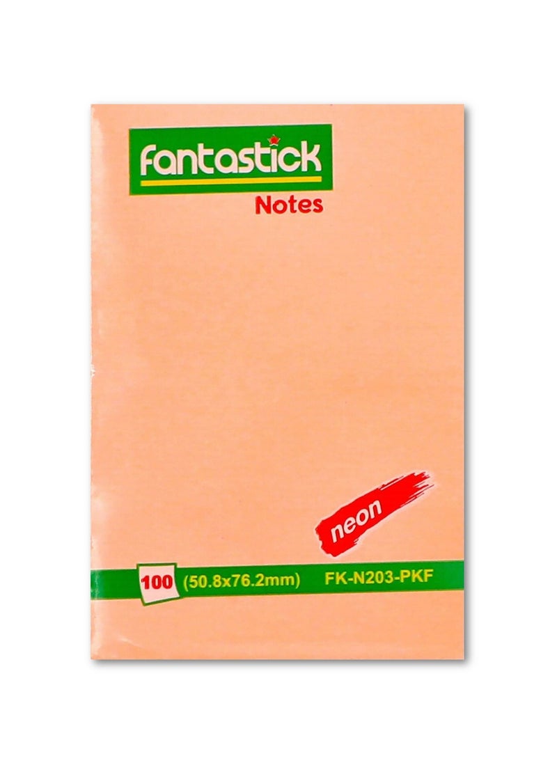 Fantastick 100-Piece Sticky Notes 2x3 Inch Size Peach  - Image 1