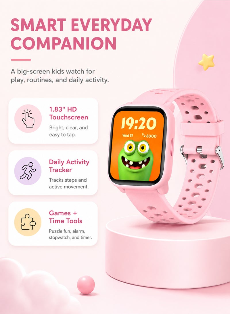 W98L Kids Smart Watch with 1.83” HD Touch Screen, Step Counter, Activity Tracker, Educational Puzzle Games, Alarm Clock & Stopwatch, Waterproof Smartwatch for Boys Girls Students - Image 4