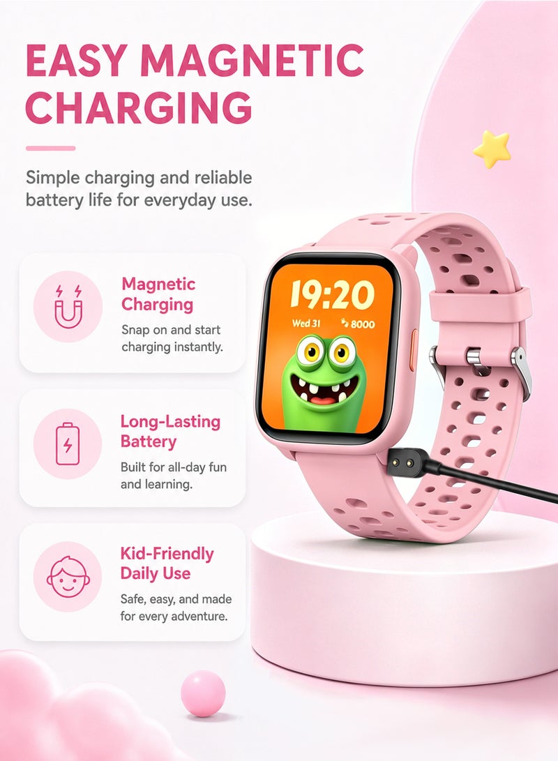 W98L Kids Smart Watch with 1.83” HD Touch Screen, Step Counter, Activity Tracker, Educational Puzzle Games, Alarm Clock & Stopwatch, Waterproof Smartwatch for Boys Girls Students - Image 3