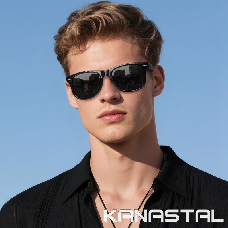 KANASTAL Polarized Sunglasses Men, Fashion Square Sun Glasses Women, Classic Shades for Womens, Driving Fishing Outdoor 100% UV400 Protection - Image 2