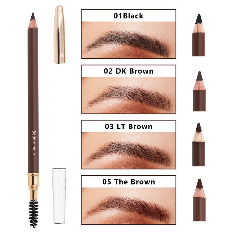 BODERMINCER 1pcs Eyebrow Pencil Longlasting Waterproof Durable Liner Eyebrow 5 Colors to Choose (2# Dark Brown) - Image 2