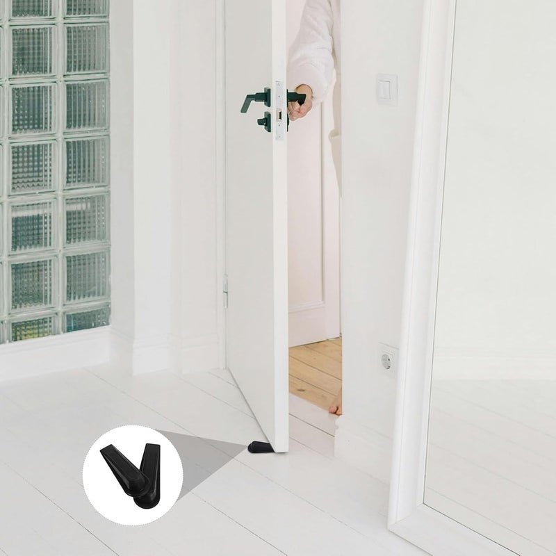 2pcs Heavy Duty Rubber Door Stopper Wedges for Floor Use Non-Slip Door Slam Stopper Secure Wedges for Protection and Stability - Image 5
