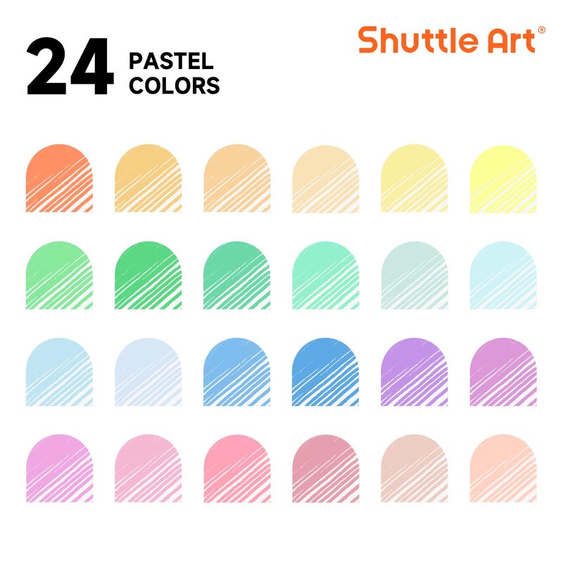 Shuttle Art Pastel Gel Pens, 24 Pastel Milky Colors Gel Pen for Black Paper, Adults Coloring Books Drawing Doodling Crafts Scrapbooking Journaling - Image 2