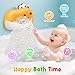WAVISA Baby Bath Toys Rechargeable Dinosaur Bath Bubble Machine with Music Bathtime Bathtub Toys for Toddlers Birthday Easter Gifts Bubble Maker Toys for Kids Ages 13 48 Baby Gifts Yellow - Image 4