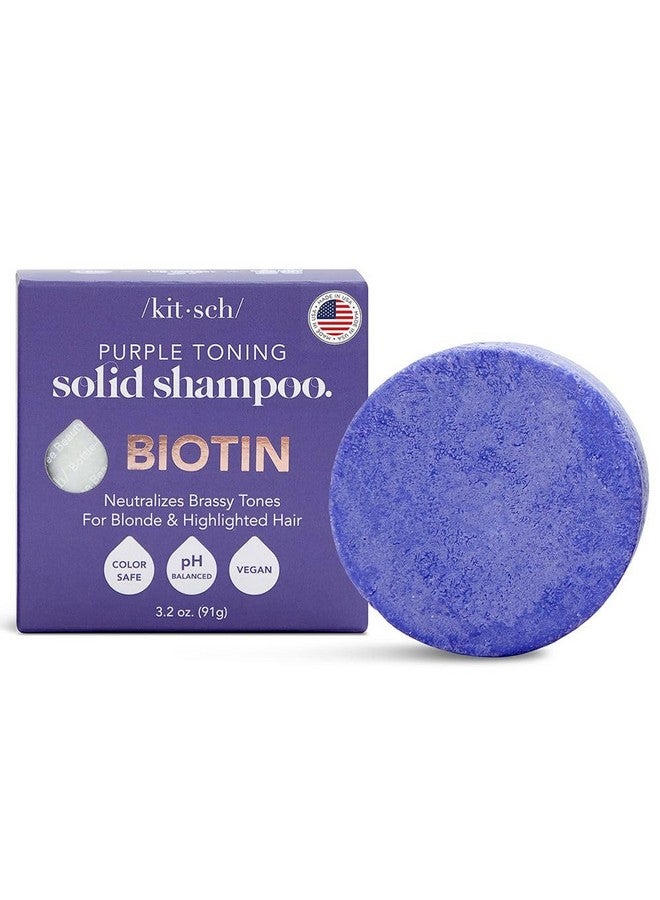 Kitsch Toning Purple Shampoo Bar For Blonde Hair With Biotin For Strengthening Hair & Neutralizing Brassy Tones ; Vegan Solid Shampoo Bar For Hair Shine ; Zero Waste 3.2 Oz - Image 1