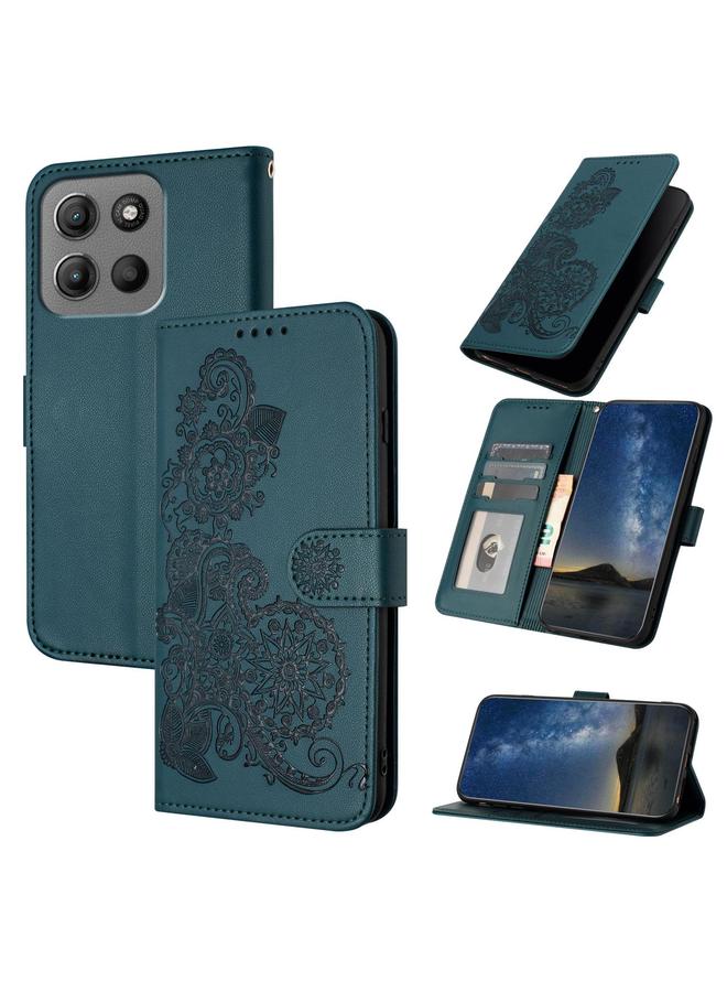 S-TOP Case For Motorola Moto G15 Datura Flower Embossed Flip Leather Phone Case - Image 1