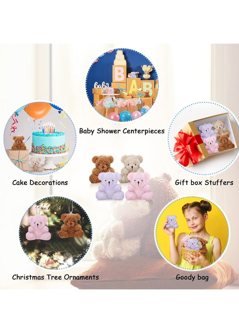 SOLARAE Plush Teddy Bear Pendant, Mini Plush Animal Soft Bear Doll Toys for Keychain Bag DIY Decorations, Birthday Wedding Graduation Gifts, Gift Box Filled Party Decorations 8pcs - Image 5