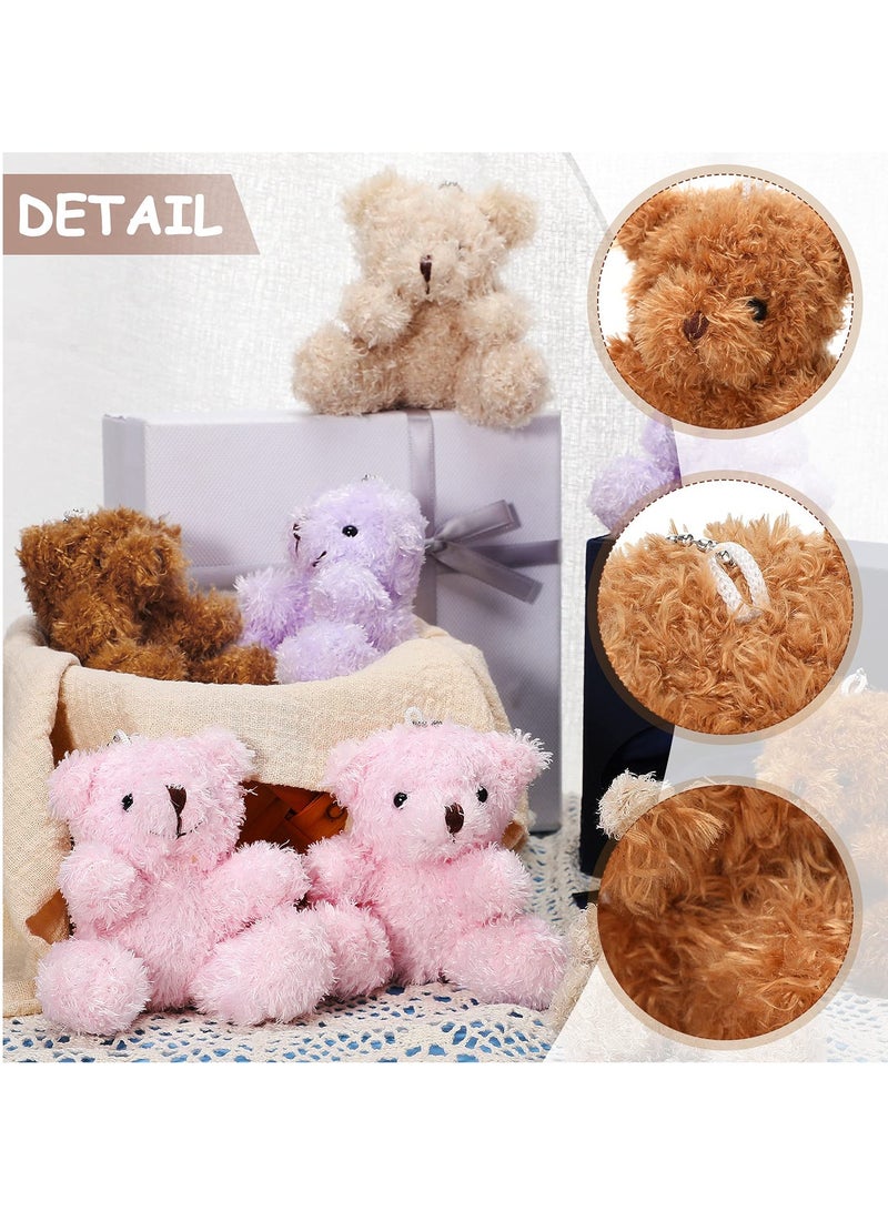 SOLARAE Plush Teddy Bear Pendant, Mini Plush Animal Soft Bear Doll Toys for Keychain Bag DIY Decorations, Birthday Wedding Graduation Gifts, Gift Box Filled Party Decorations 8pcs - Image 2