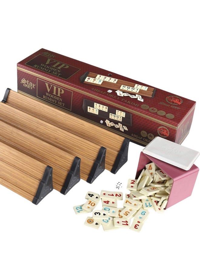 Star Lamodahome Premium Rummy, Okey, 101 Game Set - Portable Bag, Unscratchable Tiles And Racks, Outdoor And Indoor Game With Family And Friends, Classic Travel And Party Tabletop Fun  - Image 1