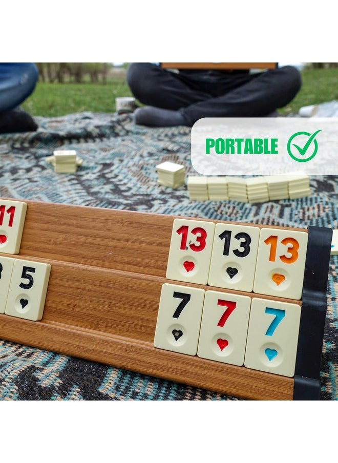 Star Lamodahome Premium Rummy, Okey, 101 Game Set - Portable Bag, Unscratchable Tiles And Racks, Outdoor And Indoor Game With Family And Friends, Classic Travel And Party Tabletop Fun  - Image 4