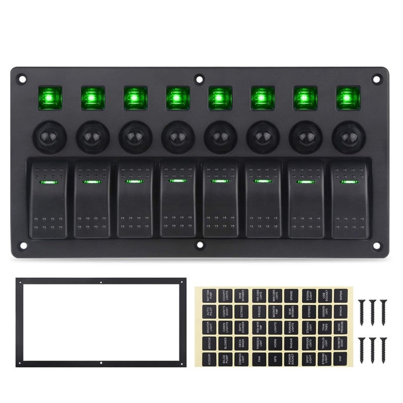 Wivplex 8 Gang Waterproof Switch Panel for Jeep and Marine - Image 1