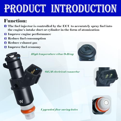 SeyPon Fuel Injectors Fits For Honda: Accord 2003-2007/Odyssey 2005-2016/Pilot 2005-2011/Ridgeline 2006-2014, For Acura: MDX/TL 2003-2008, For Saturn: Vue 2004-2007, 3.0L/3.2L/3.5L，#16450RCAA01(6 Pcs) - Image 3