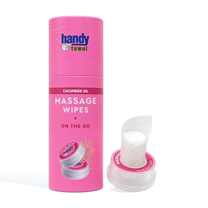 Handytowel Handy Towel Body Care Massage Wipes Boost Blood Flow with Rubbing, Revitalization Hydrating Cucumber Oil Travel Size Magic Towelettes, Body Relaxation Skin Revitalization Individual Capsules, 8 Count - Image 1