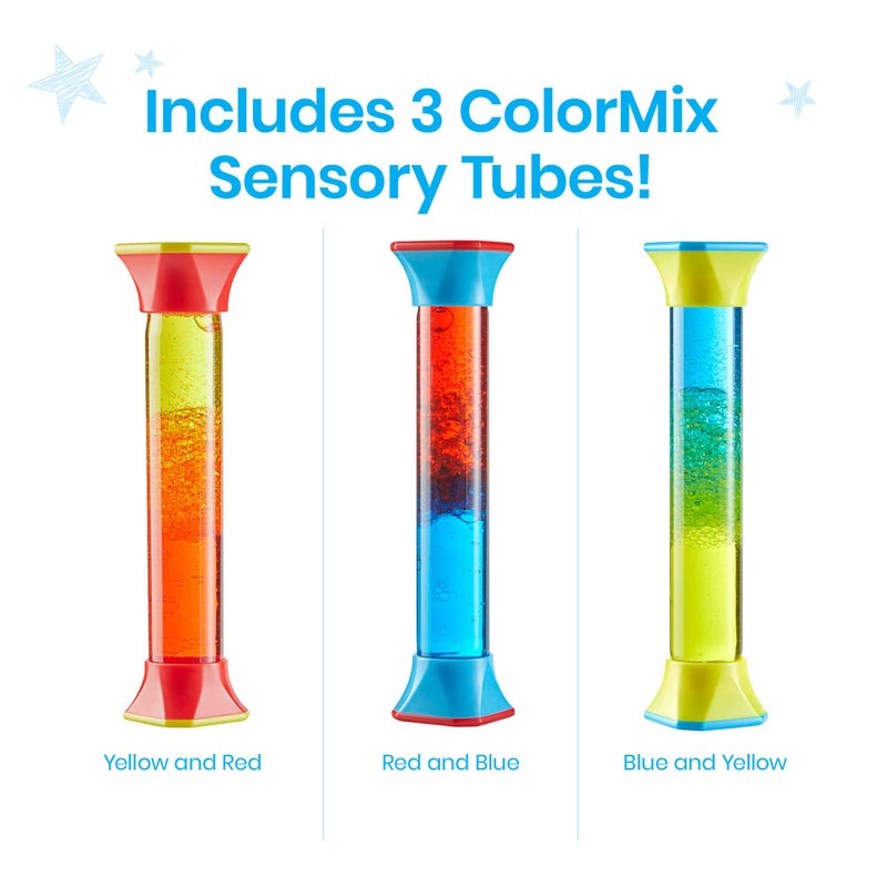 hand2mind hand2mind ColorMix Sensory Tubes, Fidget Toys for Kids 3-5, Kids Anxiety Relief, Stress Toys for Kids, Sensory Play Therapy Toys for Counselors, Calm Down Corner Supplies, Calming Corner Classroom - Image 3