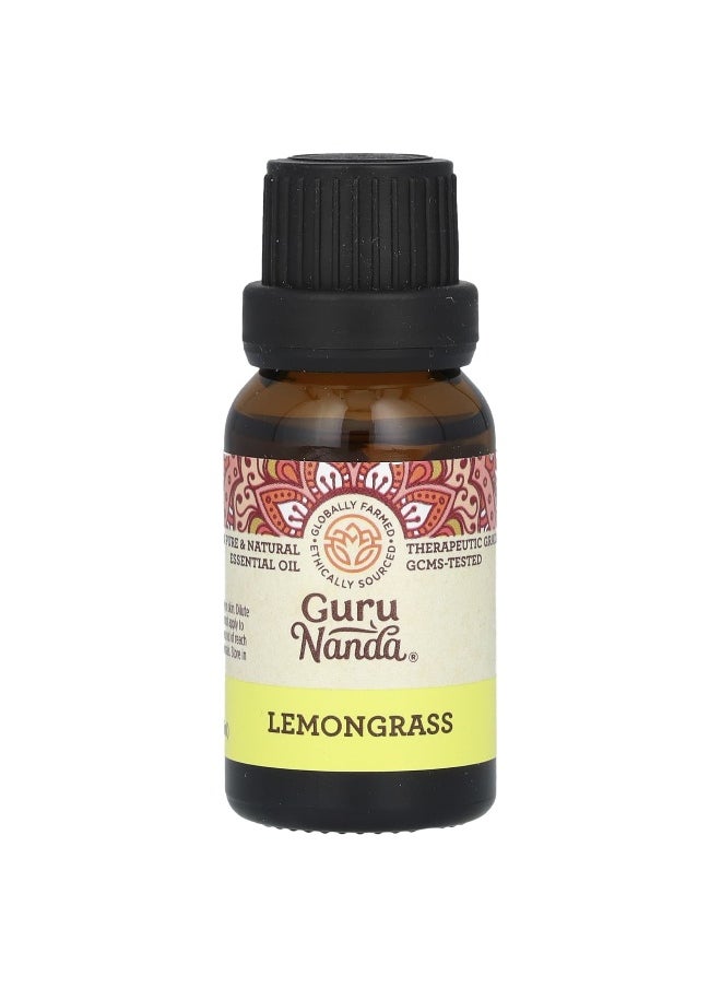 GuruNanda - GuruNanda, 100% Pure & Natural Essential Oil, Lemongrass, 0.5 fl oz (15 ml) - Image 1