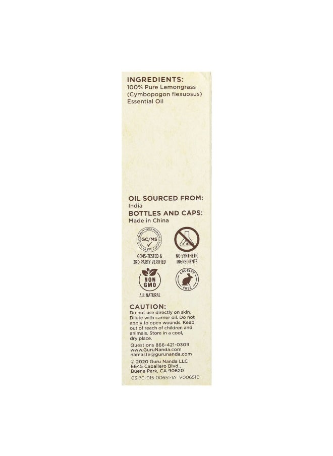 GuruNanda - GuruNanda, 100% Pure & Natural Essential Oil, Lemongrass, 0.5 fl oz (15 ml) - Image 1