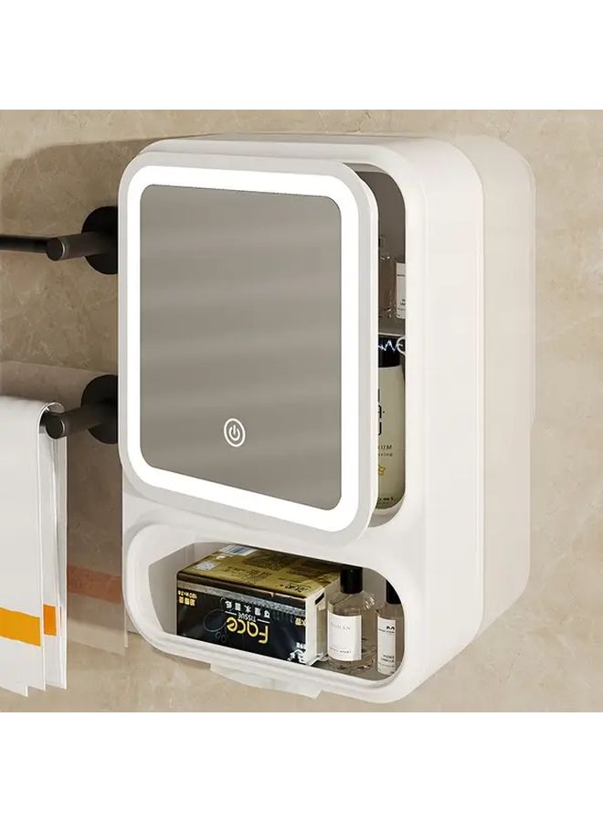 Wall Mounted White Storage Cabinet With Clear Doors Multi Tier Shelves Waterproof Moisture Resistant Plastic Construction Space Saving Vertical Organizer For Bathroom Kitchen Shower No Drill Adhesive Installation Includes Mounting Hardware Small Spaces Durable Sleek Design Organizing Toiletries Bathroom Organizers And Storage Shelf Shower Shelf Bathroom Shelf Organizer - Image 5