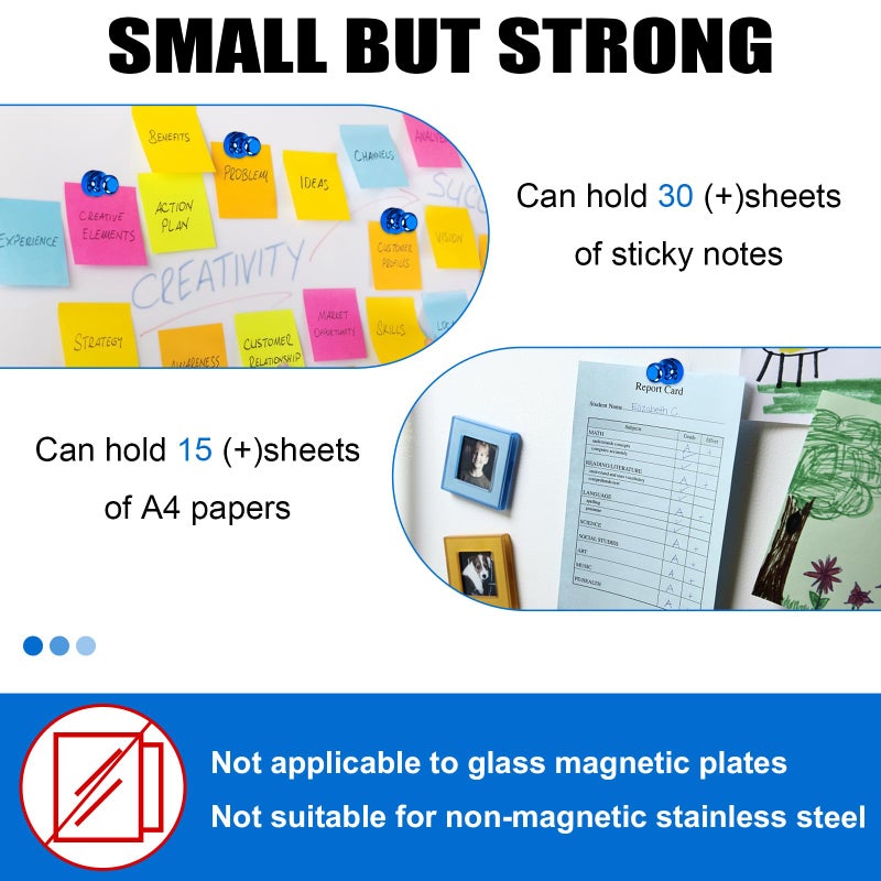 LOVIMAG Fridge Magnets 20Pcs Refrigerator Whiteboard Small Strong Magnet Classroom Kitchen Accessories Decorative Locker Set Decor Must Haves Office Calendar Refrigerador Magnetic Cute Crafts Blue - Image 5