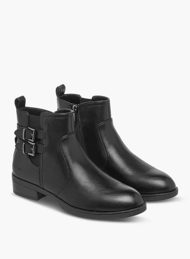 Women's Solid Ankle Boots with Zip Closure